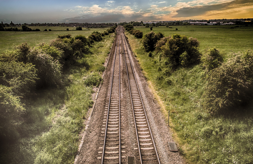 A rail line