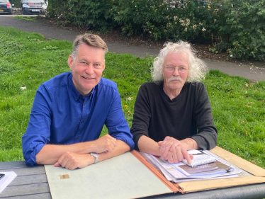 Murdo Fraser with Nigel Mullan, Convenor of the Newburgh Train Station Group