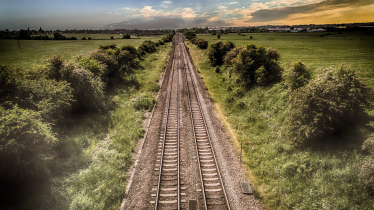 A rail line